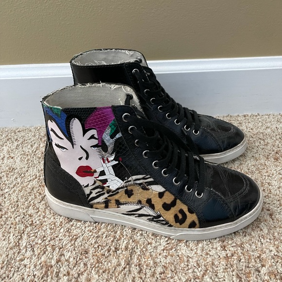 Saint Laurent antibes patchwork high tops sz 41 - Picture 3 of 13